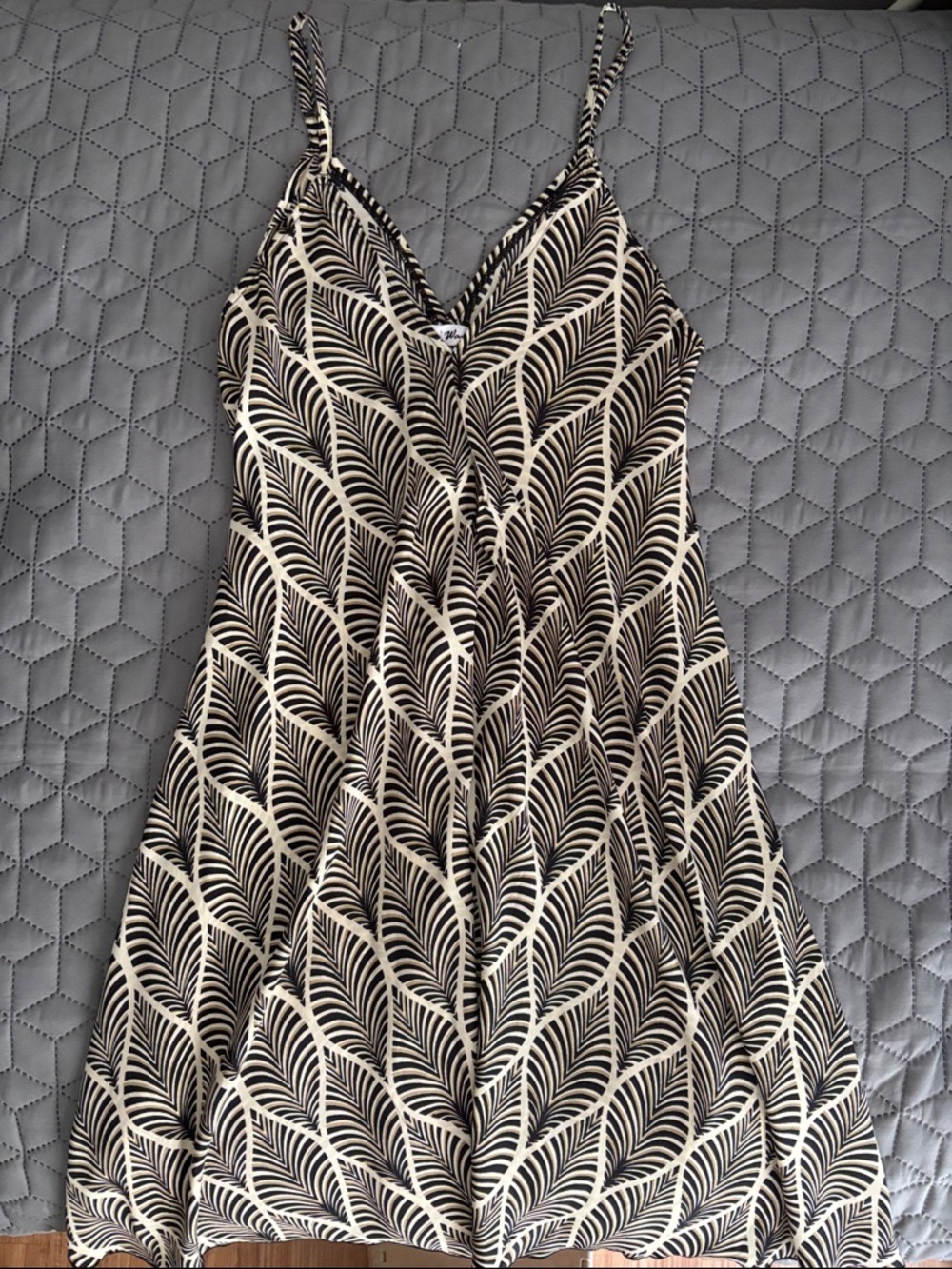 White Waves Palm Leaves Mini Sundress